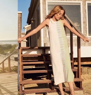 $100 • Buy Rails Women's Dip Dyed Color Midi Tank Dress Sherbert Size Medium NWT