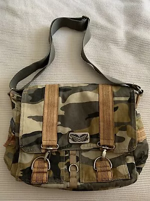 Fossil Vintage Camo Satchel Military Man Bag Canvas • £19