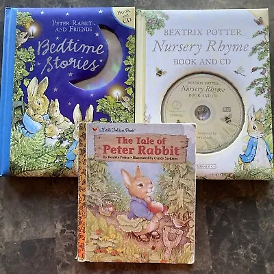 3 Book Lot Beatrix Potter Nursery Rhyme Bedtime Stories Books And With CD • $9.99