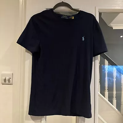 Polo By Ralph Lauren Navy Blue Cotton T-Shirt Men’s Size Small • £5