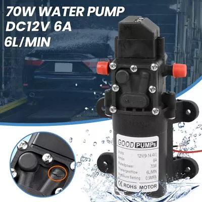 Submersible Water Pump High Pressure Diaphragm Self Priming 6L/Min RV Caravan • £9