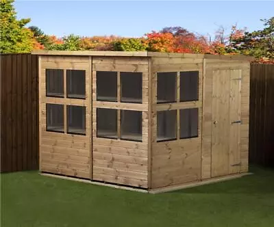 Empire Pent Potting Shed Wooden 8x8 Single Door Wooden 8ft X 8ft • £950