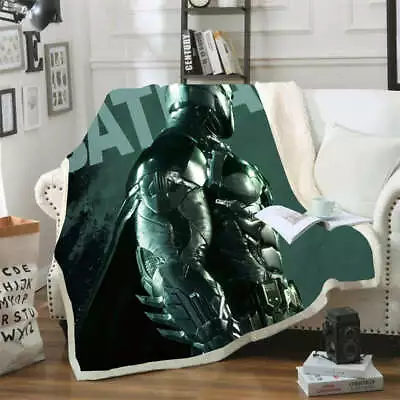Cool Back Justice Batman 3D Warm Plush Fleece Blanket Picnic Sofa Couch • $69
