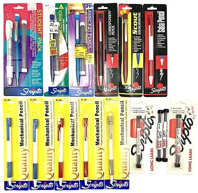 Vintage Scripto 1990s Mechanical Pencil Lot NEW + Long Lead Refills - 15 Packs • $2.99
