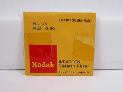 $8.99 • Buy Kodak Wratten Gelatin Filter # 96 N.D 0.50 2  X 2  50mm X 50mm