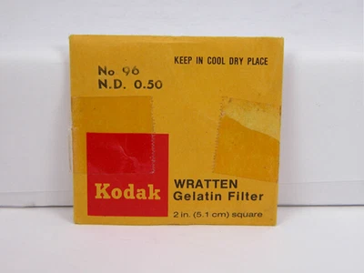 $8.99 • Buy Kodak Wratten Gelatin Filter # 96 N.D 0.50 2  X 2  50mm X 50mm