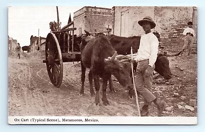 Old Mexico Postcard Ox Cart (Typical Scene) Matamoros Mexico Dirt Road Unposted • $8.39