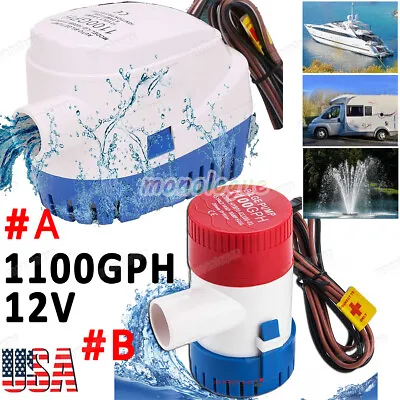 Automatic Boat Bilge Pump 12V 1100GPH Auto Submersible Electric Water Pump US • $14.89