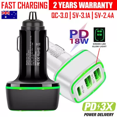 PD USB Type C Fast Charging Car Phone Charger IPhone 12 11 Pro Max XS 7 8 6 Plus • $14.99