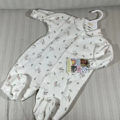 VTG Carter’s Sleeper Footed Pajamas Baby Size 0-3 Month Terry Cloth Bunny NOS T2 • $29.99