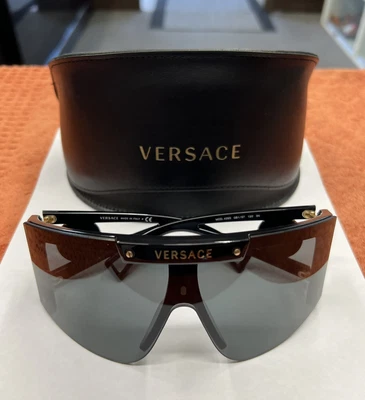 $299 • Buy Versace 4393 GB1/87 Black/Grey Sunglasses With  Extra Purple/Orangish Lens