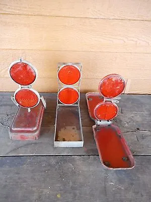 Vintage Roadside Red Flares Reflectors Auto Truck Industrial Garage 3 Of Them • $39