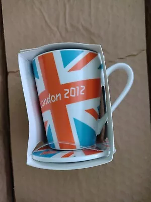 £1.99 • Buy 2012 London Olympic Games Orange/Blue/White Mug & Coaster Set Unused 