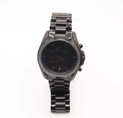 Michael Kors Chronograph 44mm Black Stainless Steel Quartz Watch MK5550 • $66.49