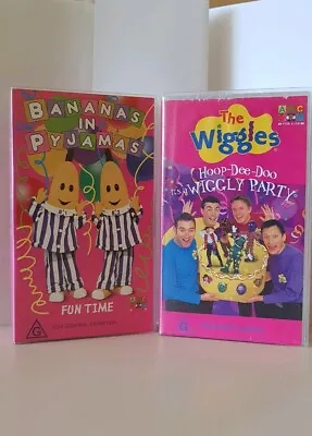 The Original Wiggles Hoop Dee Doo & Bananas In Pyjamas Fun Time VHS Tape • $25