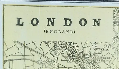 Vintage 1887 LONDON ENGLAND Map 21 X13  ~ Old Antique Original KENSINGTON PARK • $57.36