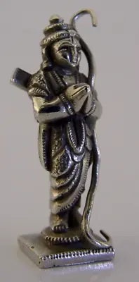SOLID CAST STERLING SILVER INDIAN GOD RAMA HINDU C1900 MINATURE • £46