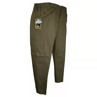 CARABOU COUNTRYWEAR Men's 44R  ACTION COMBAT TROUSERS Polycotton MOSS GREEN Bnwt • £19.99
