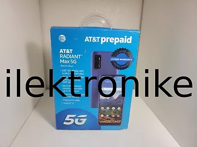 Brand NEW AT&T Radiant Max 5G 64GB Electric Blue AT&T Prepaid Smartphone • $71.99