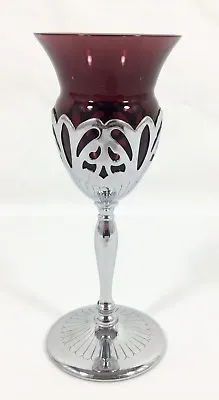 $28.99 • Buy Farber Bros Krome Kraft Amethyst Cambridge Glass 6 1/2  Wine Stem Art Deco Vtg