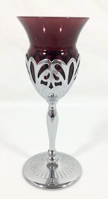 $28.99 • Buy Farber Bros Krome Kraft Amethyst Cambridge Glass 6 1/2  Wine Stem Art Deco Vtg