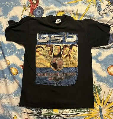 Vintage 2001 Backstreet Boys Black & Blue World Tour T Shirt Rap Tee M WCW FADED • $45