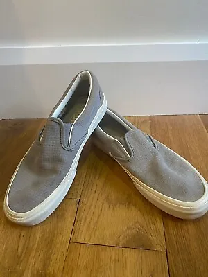 Vans Classic Slip On UK 6 Grey White Textured Snake Print Suede Trainers • £25