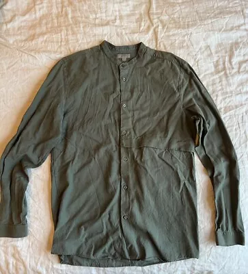 Cos Grandad Collar Green Shirt Small • £8.50
