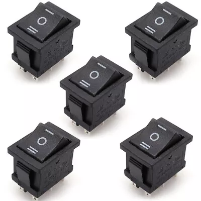 5x ON/OFF/ON 6-Pin DPDT 3-Position Snap-In Rocker Switches AC 6A/250V 10A/125V • $8.95