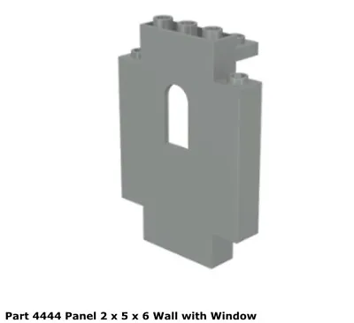 Lego 1x 4444 Light Gray Panel 2 X 5 X 6 Wall With Window 6085 6086 • $6.78