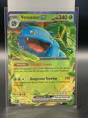 Venusaur Ex Scarlet & Violet - 151 003/165 Holo Double Rare Pokémon TCG NM • $2.99