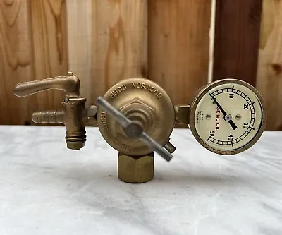 Vintage Marsh Pressure Gauge ~ Vintage Brass Pressure Regulator Assembly • $40