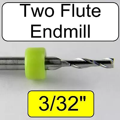 3/32  Carbide End Mill - Two Flute - UP CUT - 1/8  Shank Made In USA M113 • $6.89