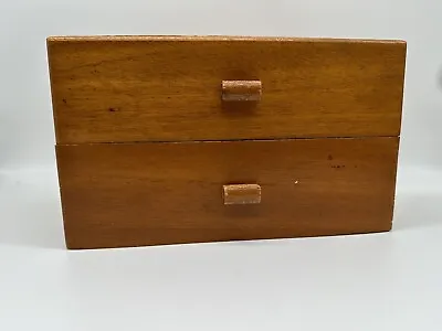 Cigar Box Vintage Wood Dovetailed  2 Drawers J T Swann Admirals Florida • $24