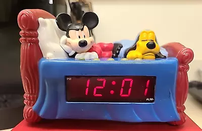 Westclox Digital Disney Mickey Mouse & Pluto Alarm Clock TESTED WORKS • £23.65