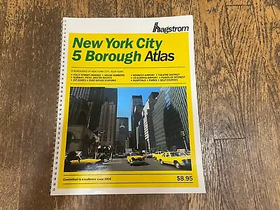 Hagstrom New York City 5 Borough Atlas 1984 NYC Manhattan Bronx Brooklyn Queens • $29.99