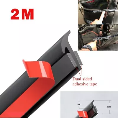 2m Seal Strip Trim Fit For Car Front Rear Bumper Side Skirt Weatherstrip Rubber • $6.88