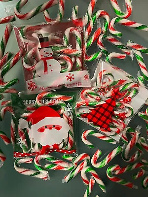 30 Mini Peppermint RED Green Christmas Candy Canes 3 Packs Of 10 Stocking Filler • £6.99