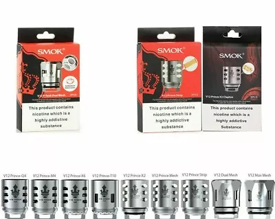 SMOK TFV12 PRINCE Coils | Q4 | M4 | X6 | T10 | DUAL TRIPLE MAX MESH | P-Tank • £6.99