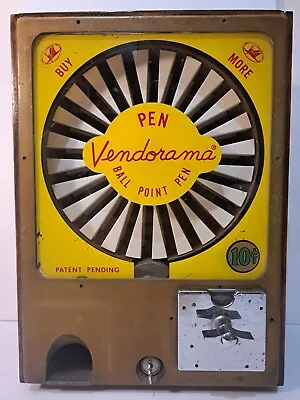 Vintage Vendorama Coin Op 10¢ Ballpoint Pen Vending Machine With Key Functions • $599.99