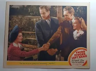 Third Finger Left Hand 1940 Original Lobby Scene Card Myrna Loy Melvyn Douglas • $57.50