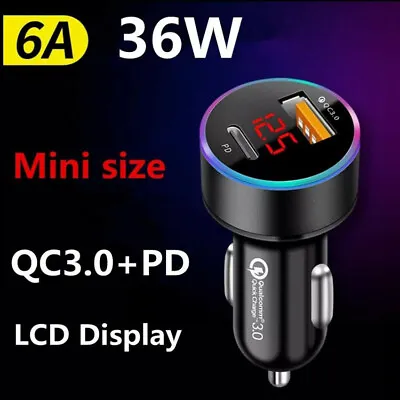 1pc 36W Car Charger Rapid Charge USB PD Type C 3.0 Adapter For IPhone 12 11 Pro • $10.99