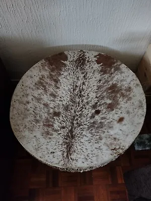 £80 • Buy Vintage Goat Skin Drum African Coffee Table Instrument. Glass Top