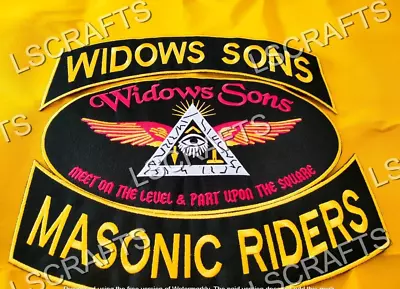 Customized Widows Sons Masonic Riders Embroidered Patches Set Of 3 PCS • $50