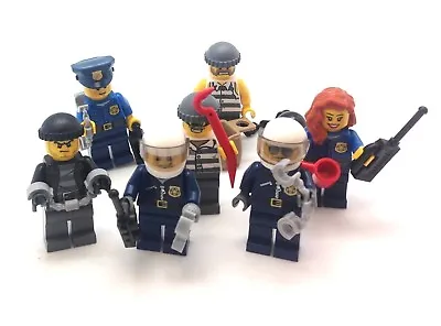 Lego City Police Station All 7 Minifigures Collection Officers Bandit CTY 60047 • $102.77