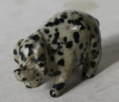 £19.56 • Buy Pig Figurine Miniature Tiny Black Spotted Stone Material Unmarked Pig Figurine -