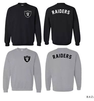 Las Vegas Raiders Oakland Raiders Heavyblend Crewneck Sweatshirt Front Back Logo • $30.97