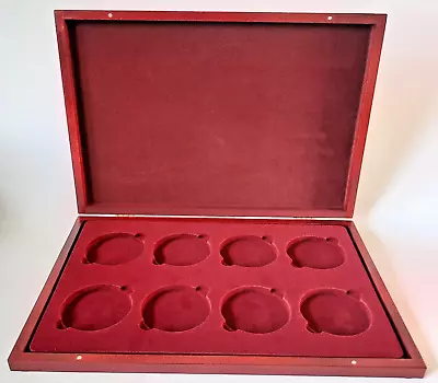 Presentation Wooden Case For 8 Silver Gold Capsules Coins 67 Mm Storage Tray Box • £32.95