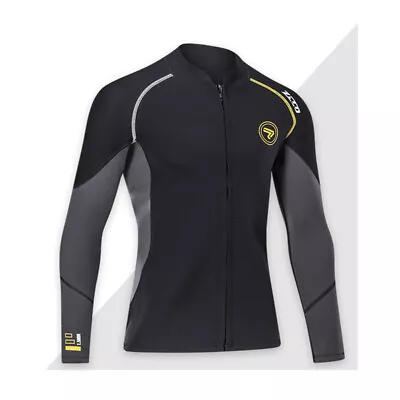 Mens Long Sleeve Wetsuit Jacket Tops Water Sports Kayak Surf Dive Surf Zip Tops • £24.55