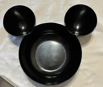 Zak! Designs Disney Mickey Mouse Chip Dip Bowl Black Plastic Serving Ears 11.5  • $8.50